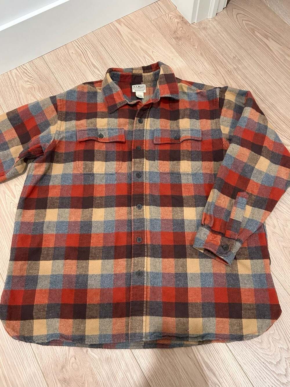 L.L.Bean Traditional Fit Flannel Shirt XL-Reg Plaid